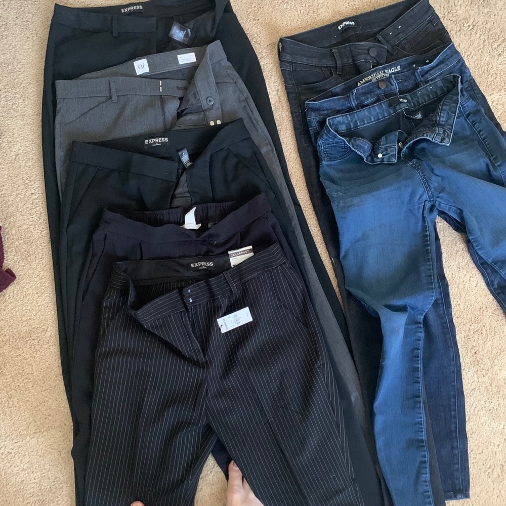 8 pairs of pants, all size 8